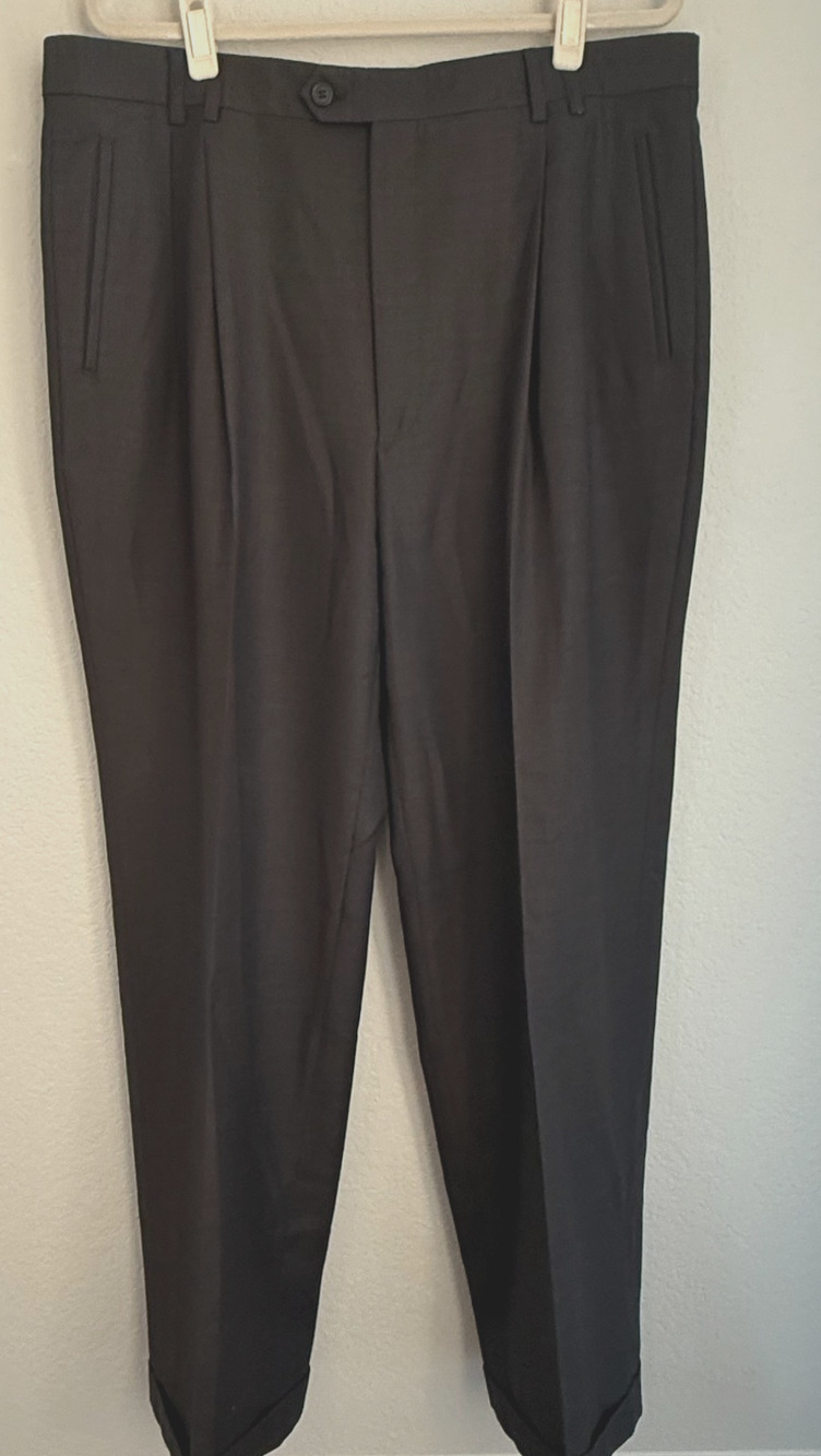 St. Croix Men’s Dress Pants 40 Gray 100% Wool Made in Italy Trousers